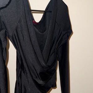 Elegant Black Drape Blouse